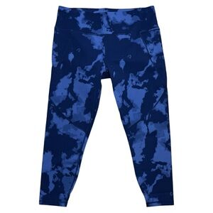 Sweaty Betty Wm's Power 7/8 Workout Leggings In Blue Fade Print Sz 12